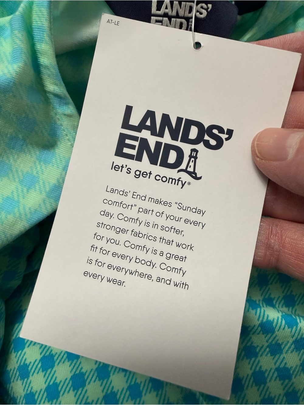 Lands’ End Sleeveless Tiered Maxi Dress Blue Green Check Medium 10-12 FLAW READ - Picture 14 of 14